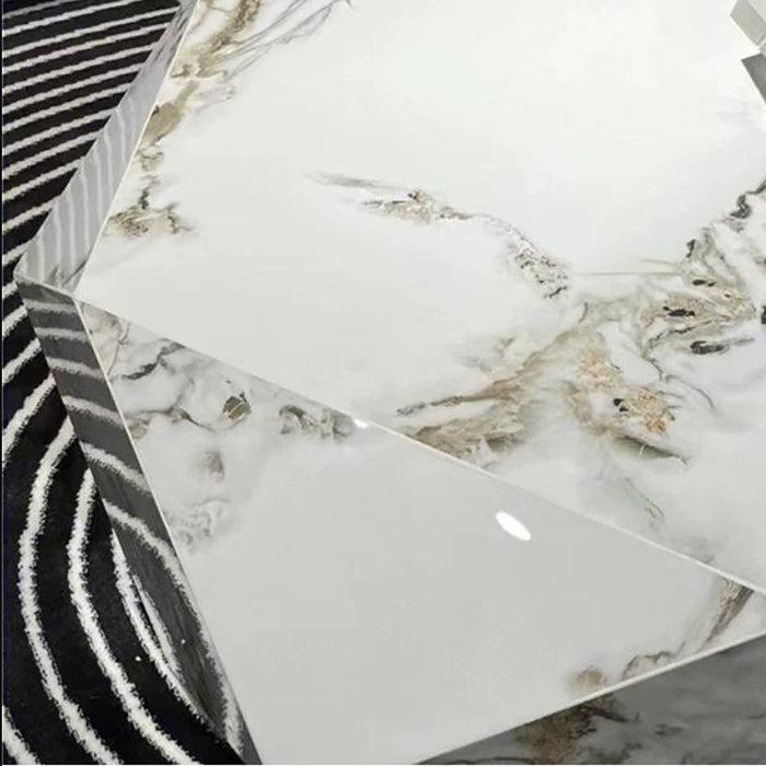 Orren Ellis Joaly Modern White Marble Coffee Table Wayfair